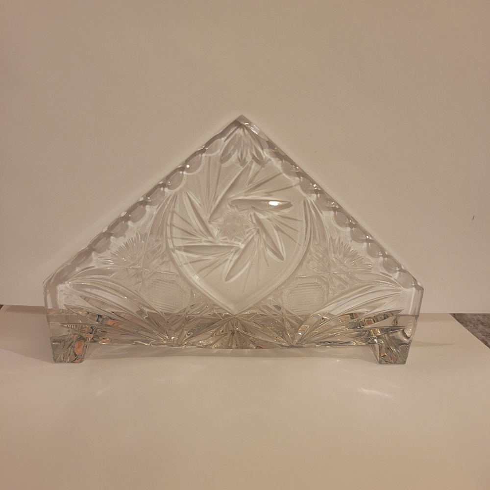 Vintage Lead Crystal Napkin Holder
